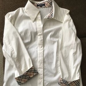 Authentic Vintage Burberry 3/4 Fitted Dress Shirt